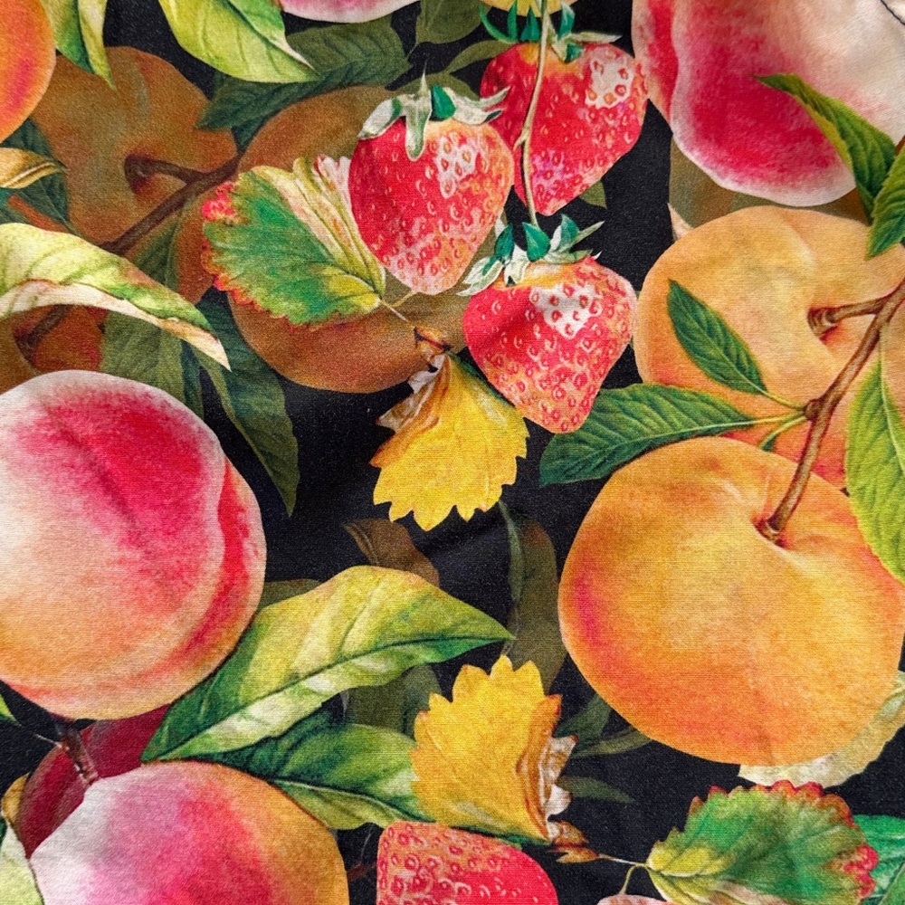 Maeve by Anthropologie Poplin Ruffle-Neck Halter Tank Fruit Tropical Print XS - Picture 4 of 13